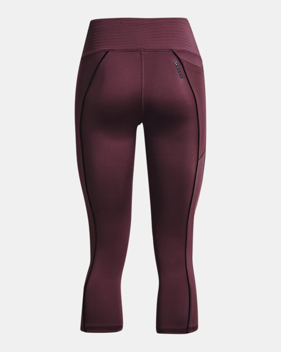 Women's UA RUSH™ HeatGear® No-Slip Waistband Pocket Capris, Purple, pdpMainDesktop image number 6